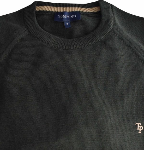 Tom Penn Crew Neck Sweater Khaki.           Tp069k/K - Image 3