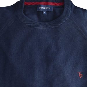 Tom Penn Crew Neck Sweater Navy.              Tp069k/Nvy
