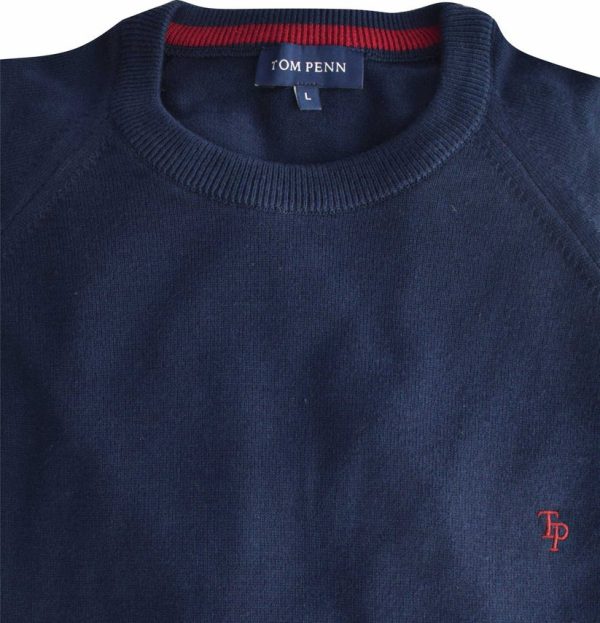 Tom Penn Crew Neck Sweater Navy.              Tp069k/Nvy