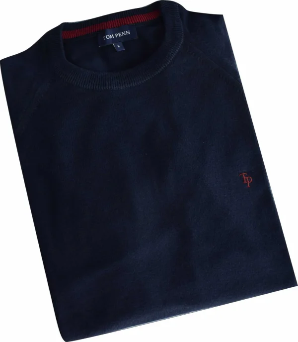 Tom Penn Crew Neck Sweater Navy.              Tp069k/Nvy - Image 3