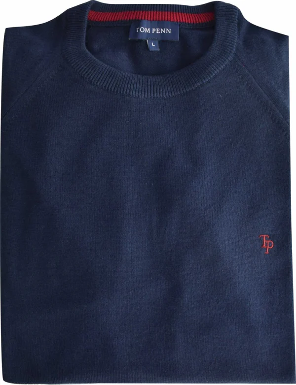 Tom Penn Crew Neck Sweater Navy.              Tp069k/Nvy - Image 2