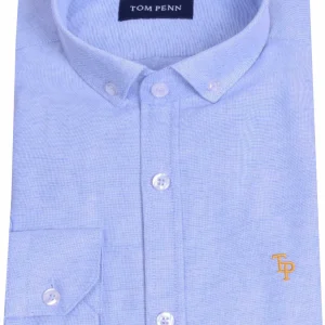Tom Penn Oxford Shirt Blue.         Tp330/Blu