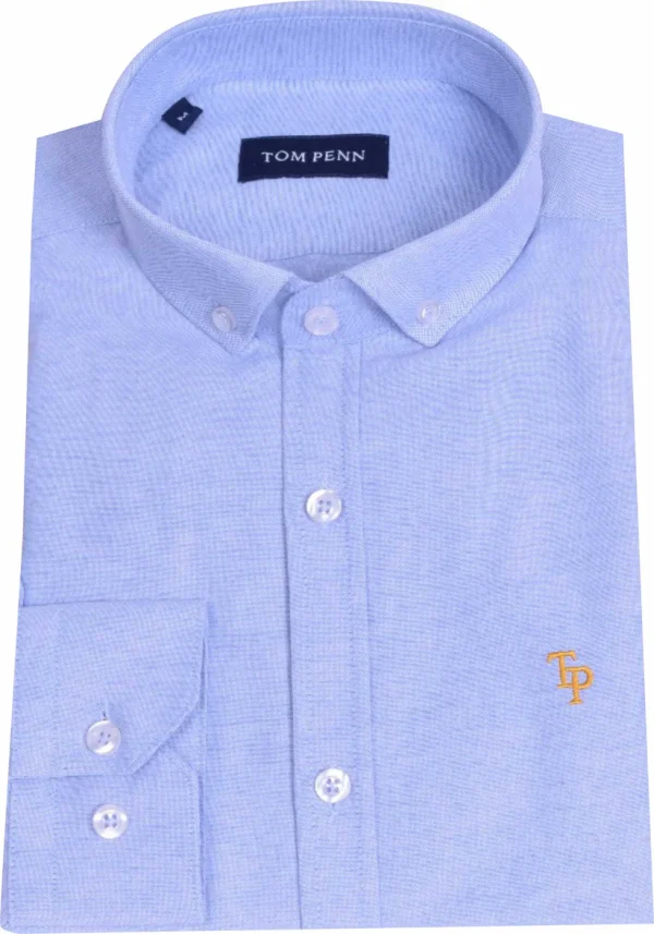 Tom Penn Oxford Shirt Blue.         Tp330/Blu