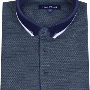 Tom Penn Knitted Polo Green.        Tpp967