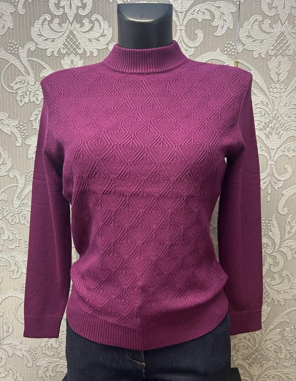 Castle Turtle Neck Jumper Burgundy.         Sv362/Bur