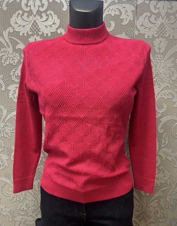 Castle Turtle Neck Jumper Cherry.      Sv362/Chy