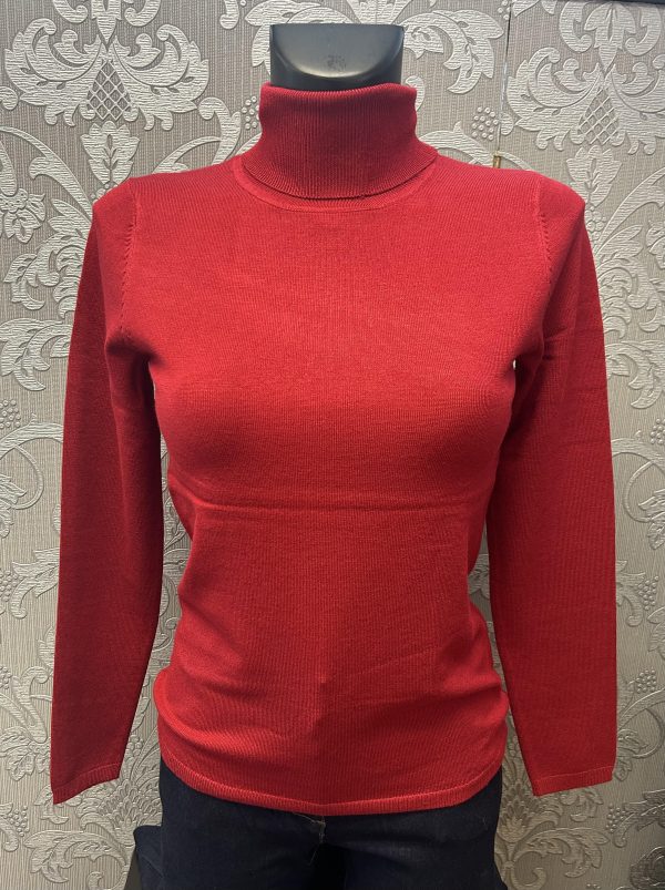 MXO Plain Polo Neck Red.           13307/Red