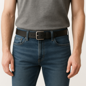 Leather Jeans Belt Black.      EFES-JBLT
