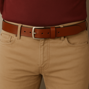 Leather Jeans Belt Tan.         EFES-JBLT