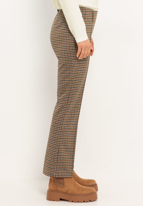 Bianca Sienna Check Trousers Beige.           60029 - Image 3