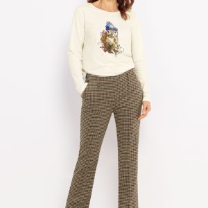 Bianca Sienna Check Trousers Beige.           60029