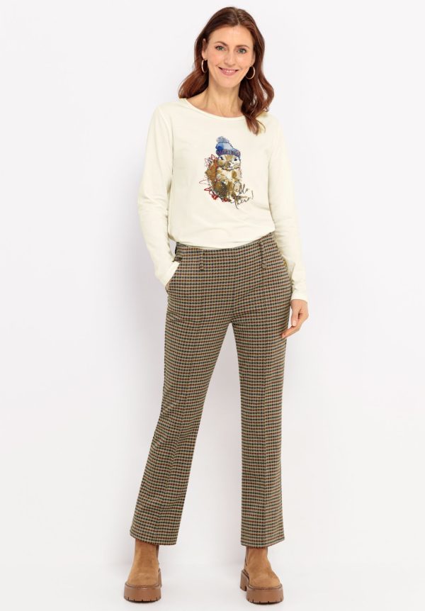 Bianca Sienna Check Trousers Beige.           60029