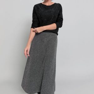 Bianca Jilan Salt & Pepper Skirt Black.           61003