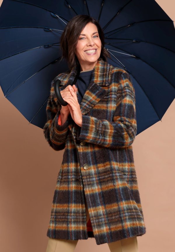 Bianca Jane Short Check Coat Brown.           69003 - Image 2