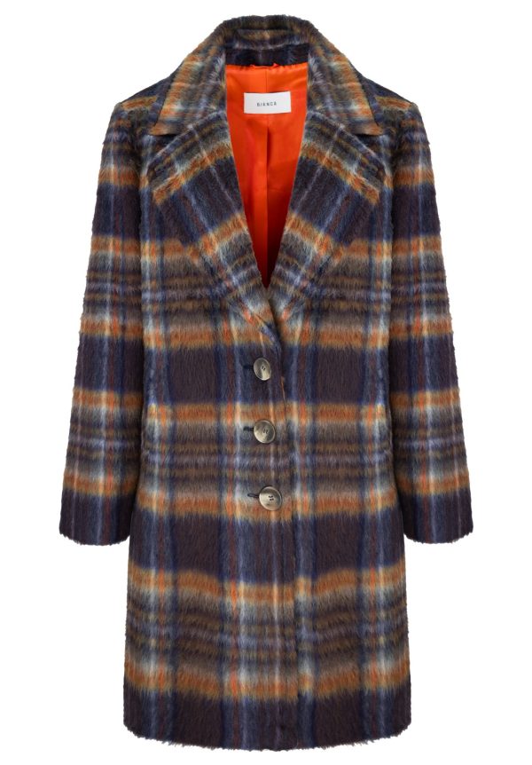 Bianca Jane Short Check Coat Brown.           69003 - Image 5