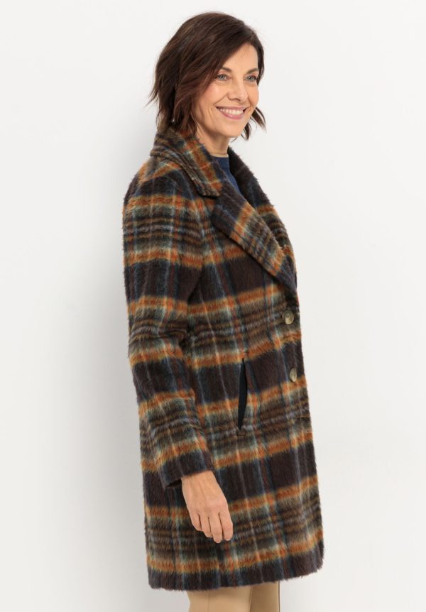 Bianca Jane Short Check Coat Brown.           69003 - Image 3