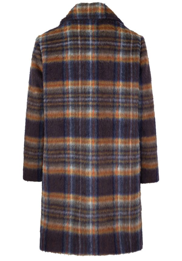 Bianca Jane Short Check Coat Brown.           69003 - Image 6