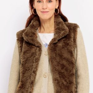 Bianca Tabea Faux Fur Gilet Chestnut.        69004