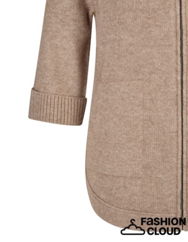 Rabe Wool Zip Cardigan Sand.        55-221525 - Image 3