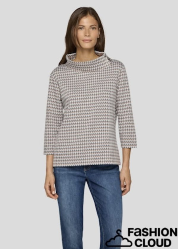 Rabe Cowl Neck Print Top Slate.        55-121362