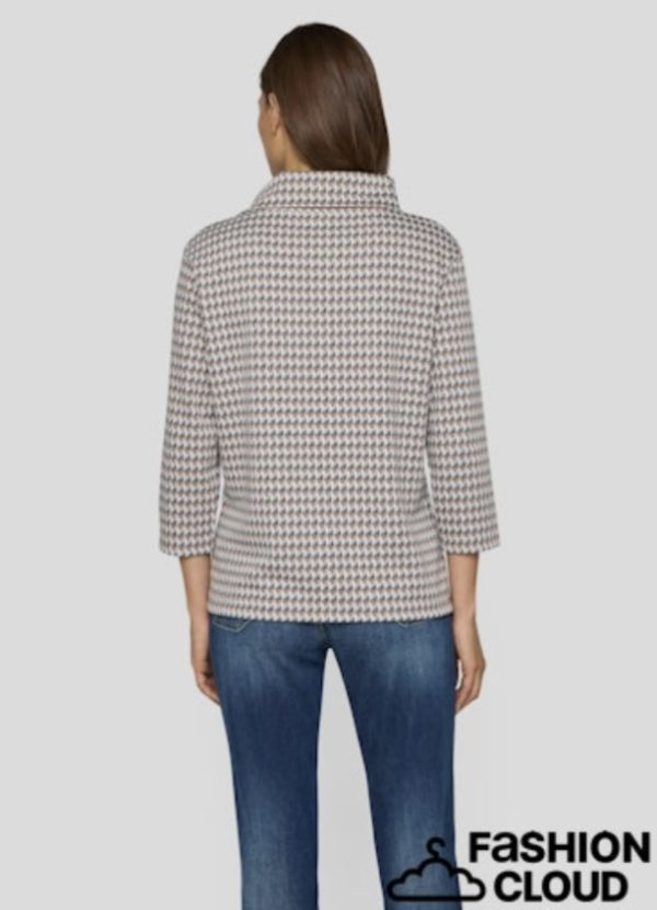 Rabe Cowl Neck Print Top Slate.        55-121362 - Image 4