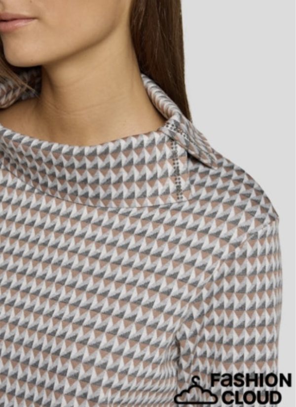 Rabe Cowl Neck Print Top Slate.        55-121362 - Image 5