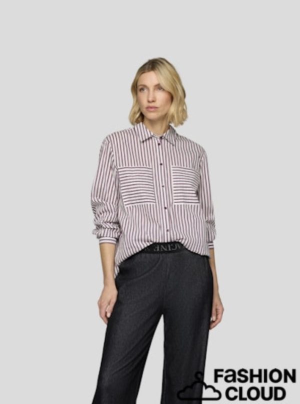 Rabe Stripe Blouse Plum.            55-222107
