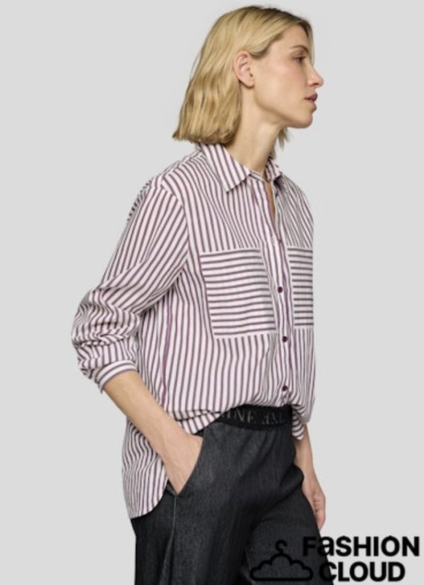 Rabe Stripe Blouse Plum.            55-222107 - Image 4