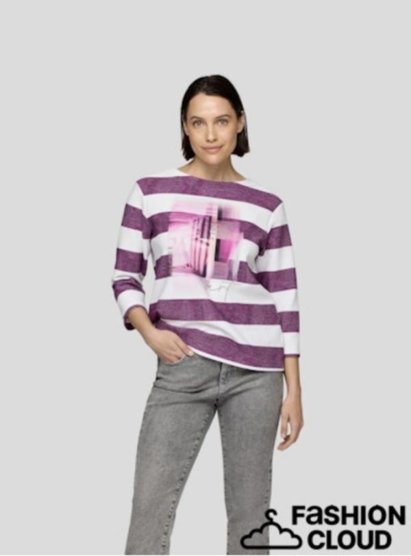 Rabe Stripe Top Plum.          55-122363