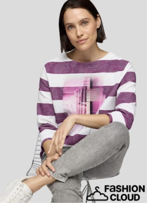 Rabe Stripe Top Plum.          55-122363 - Image 2