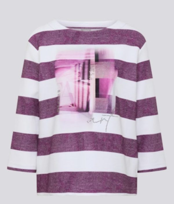Rabe Stripe Top Plum.          55-122363 - Image 5