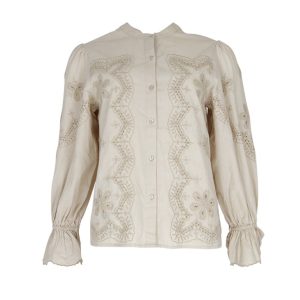 Julie Guerlande Embroidered Blouse Cream.        66Jg2ch206