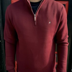 Mineral Rey 1/4 Zip Sweat Burgundy.            Ml301359/Bur