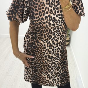 Leopard Print Dress Chestnut.          55533