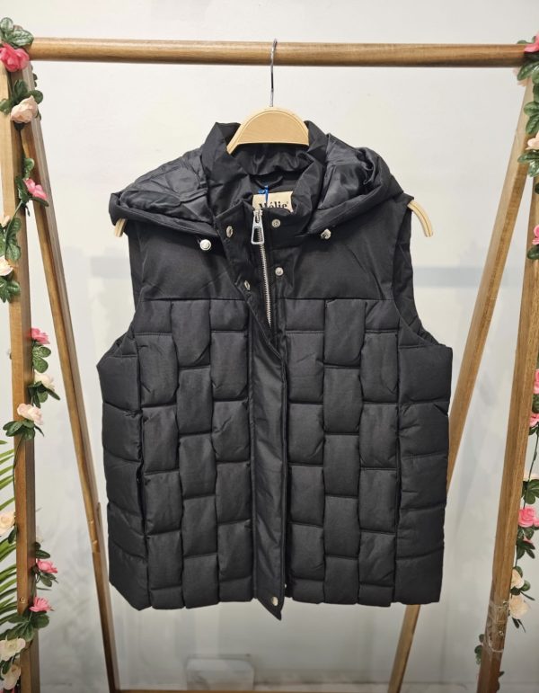 Short Quilted Gilet Black.        Jrt-06/Blk