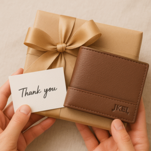 Jkel Leather Wallet RFID Block Brown.        Kbw13/Brn