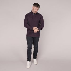 Mineral Kentucky 1/4 Zip Ribbed Grape.      Ml301000a/Gpe
