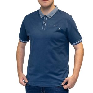 Mineral Matty Jersey Polo Shirt Denim.          Ml211521/D