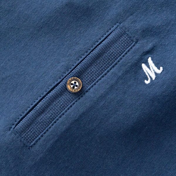 Mineral Matty Jersey Polo Shirt Denim.          Ml211521/D - Image 4