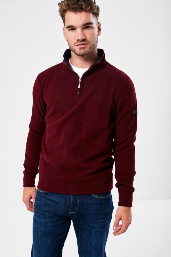 Mineral Kentuckey 1/4 Zip Fleece Burgundy.       Ml301000a/Bur