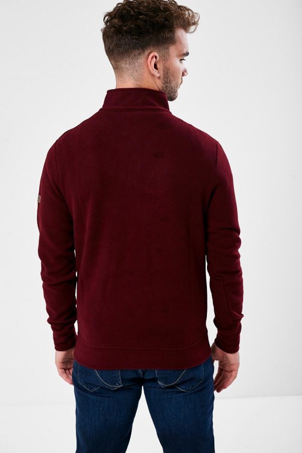 Mineral Kentuckey 1/4 Zip Fleece Burgundy.       Ml301000a/Bur - Image 3