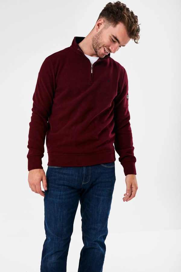 Mineral Kentuckey 1/4 Zip Fleece Burgundy.       Ml301000a/Bur - Image 4