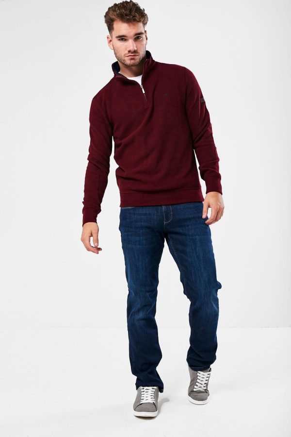Mineral Kentuckey 1/4 Zip Fleece Burgundy.       Ml301000a/Bur - Image 2