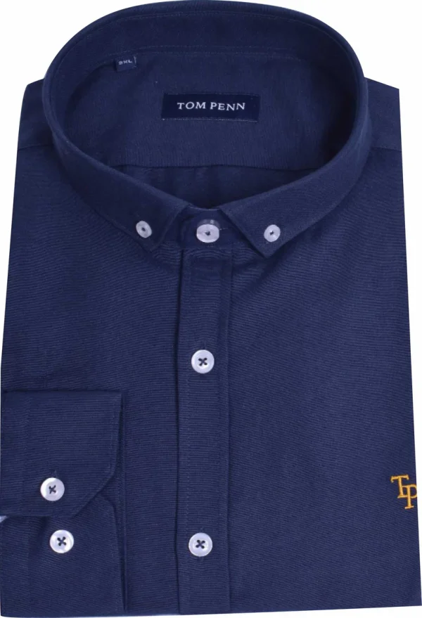 Tom Penn Oxford Shirt Navy.        Tpp330/Nvy