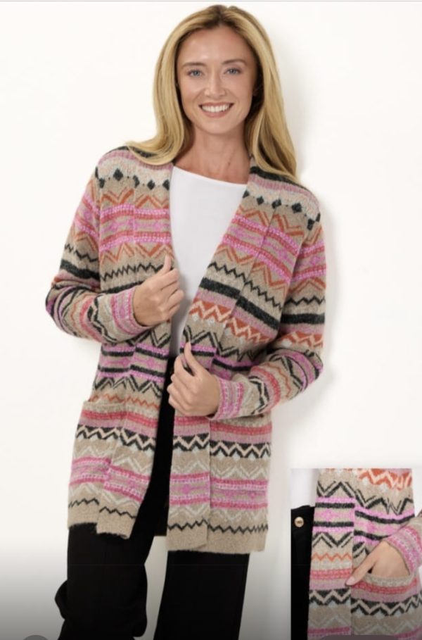 Cosy Cardigan Taupe.            Su 680