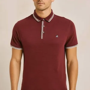 Mineral Hogan Ottoman Polo Shirt Wine.       Ml211528/Wne