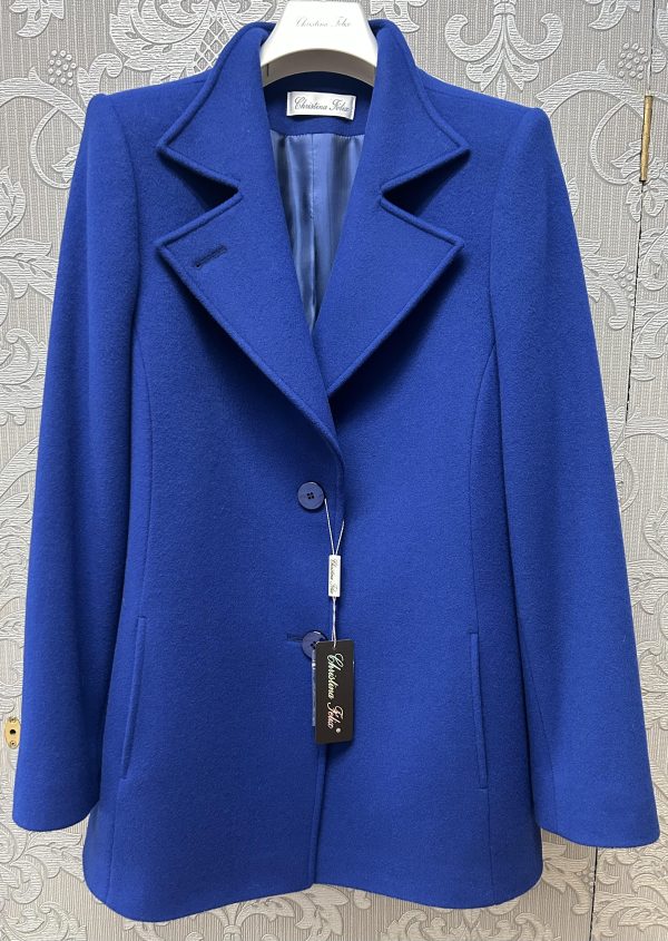 Christina Felix Wool Carcoat Royal.        413-4490