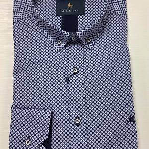 Mineral Beigh Print Shirt Blue.           Ml252275