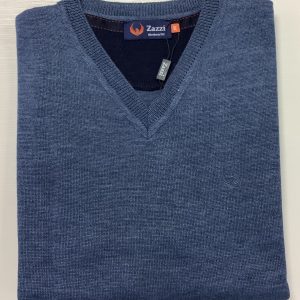 Zazzi Plain V-Neck Jumper Airforce.          8874/Afc