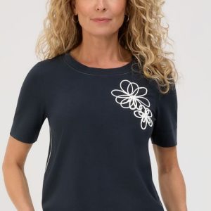Bianca Dinia Embroidered T-Shirt Navy. 76006